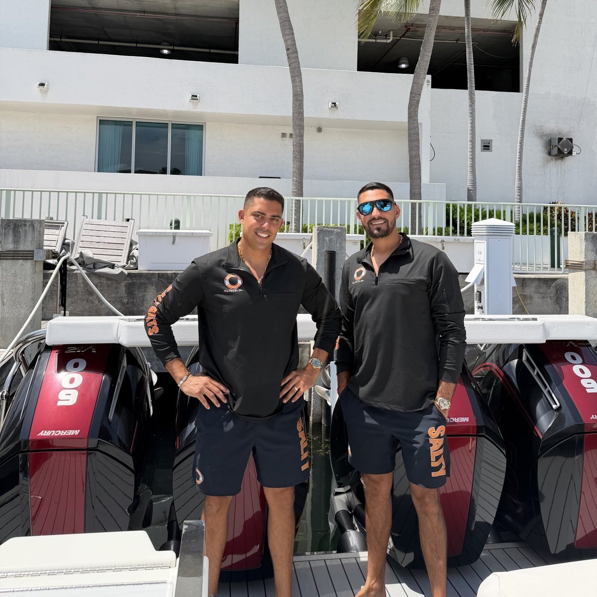 Captain Jordan and Jack aboard a client vessel in Miami