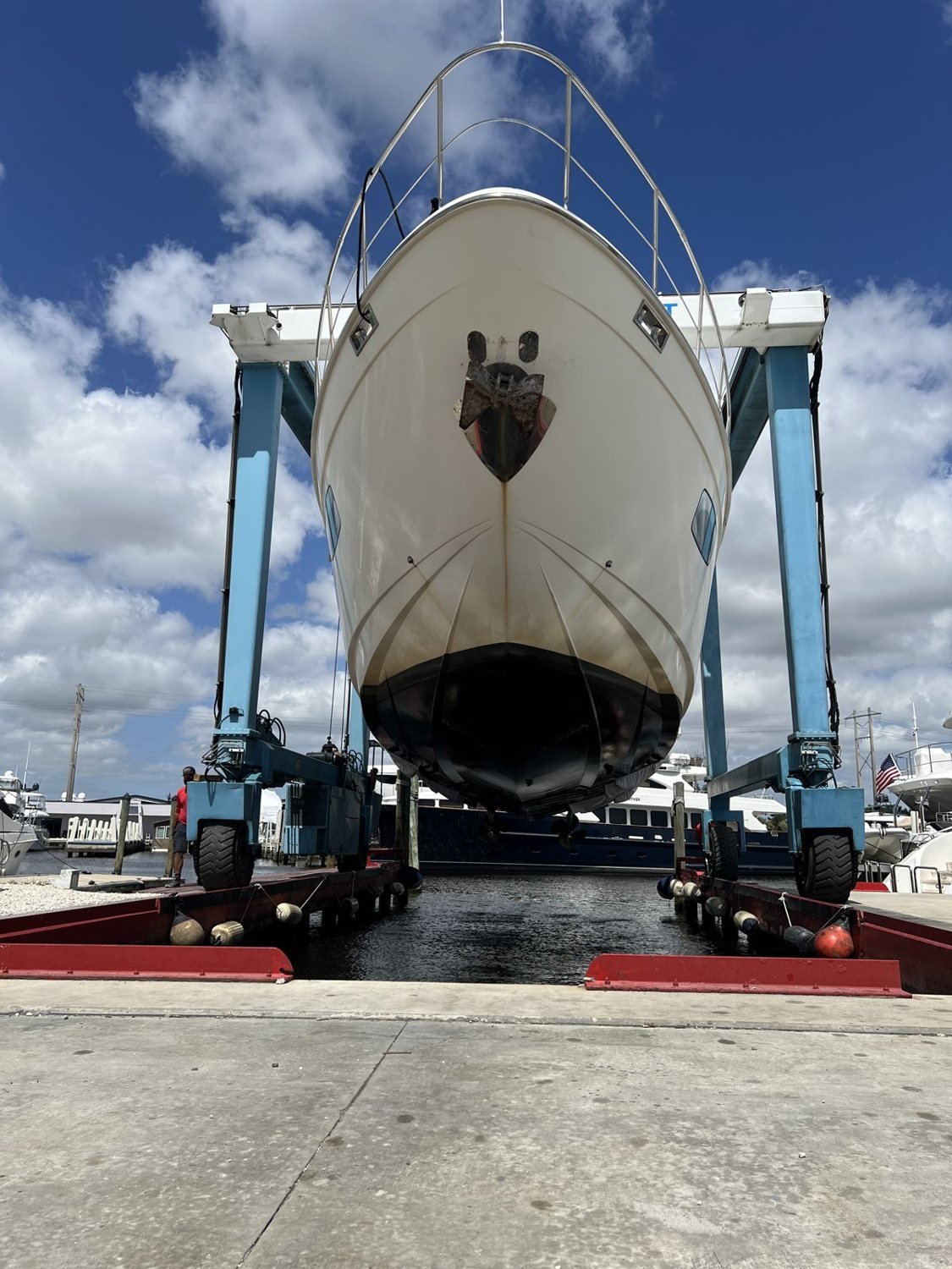 Salty Bidats Yacht Management crew at work on a client vessel