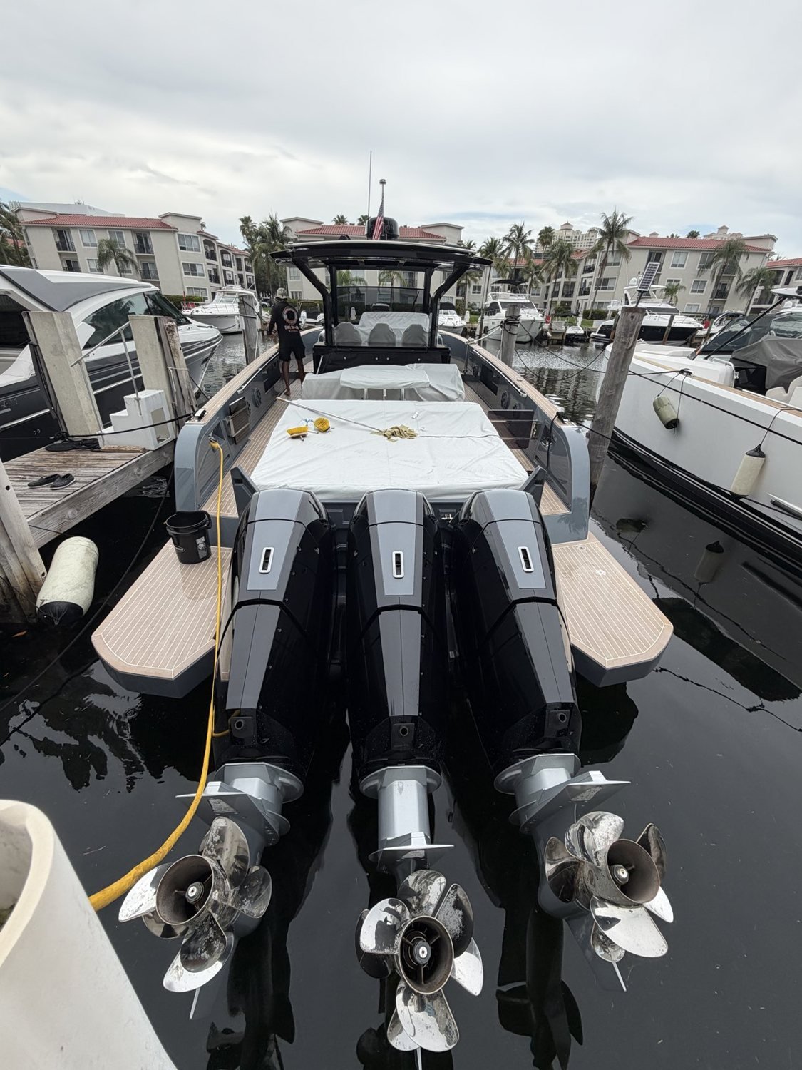 Salty Bidats Yacht Management crew at work on a client vessel